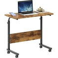 thumbnail image 3 of Bureau Debout Mobile Réglable en Pouces avec Station de Recharge, Petit Bureau d'Ordinateur Roulant, Bureau Portable pour Portable avec Étagères de Rangement et Roulettes pour Bureau à Domicile (Vintage), 3 of 6