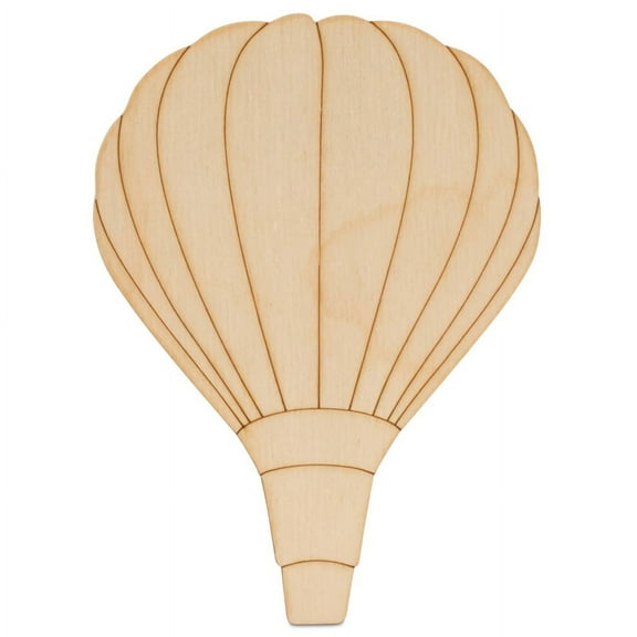 Wood Hot Air Balloon Cutouts 10-inch, 1/8 inch Thick, Pack of 3 Hot Air Balloon Decorations for Nursery/Valentines, by Woodpeckers