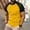 Yellow, variant on Zylanna Men's Casual Shirts Tee, Loose Fit Fashion Crew Neck Color Block Patching Short Sleeve Breathable Summer Tops for Man Army Green Size M