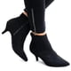 thumbnail image 2 of Botas de tobillo de fiesta para mujer Tacones de gatito medios bajos Zapatos de botines puntiagudos (negro), 2 of 3