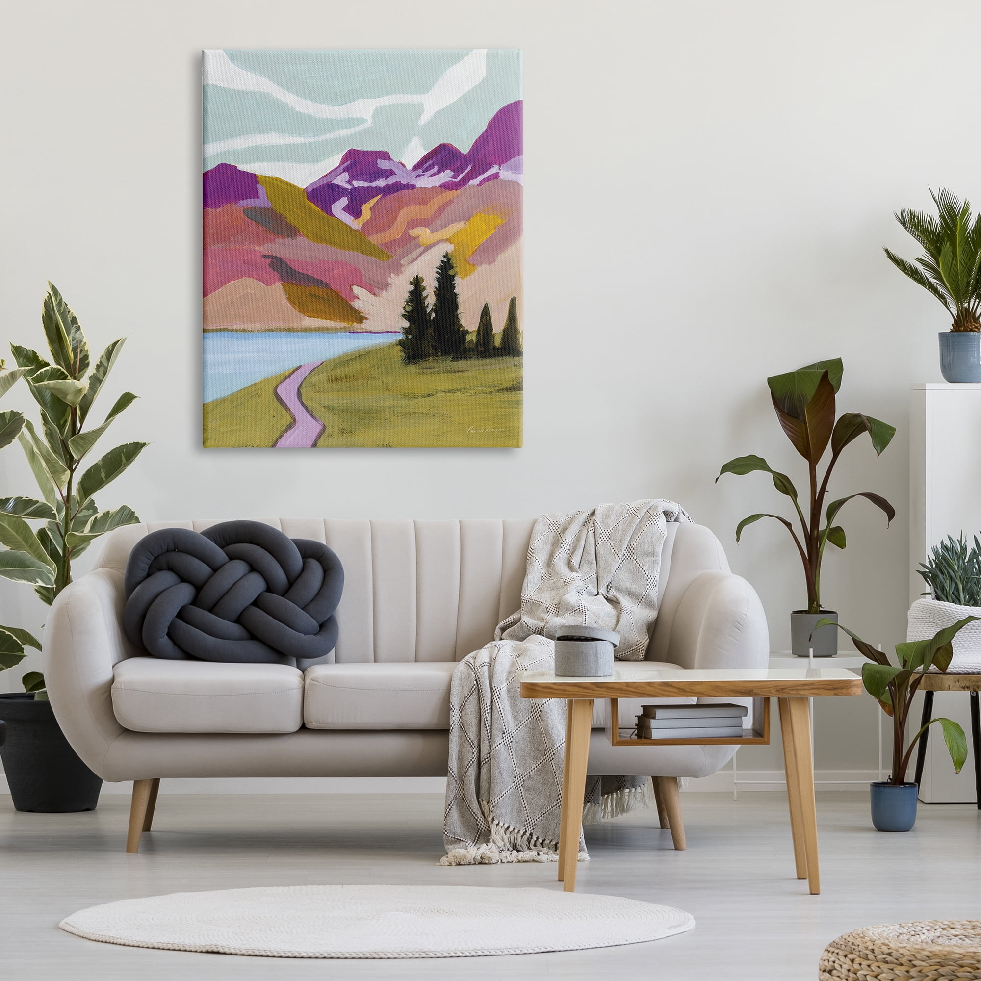 Stupell Industries Modern Mountains Landscape Landscape Painting Gallery Wrapped Canvas Art Print Wall Art, 36 x 48