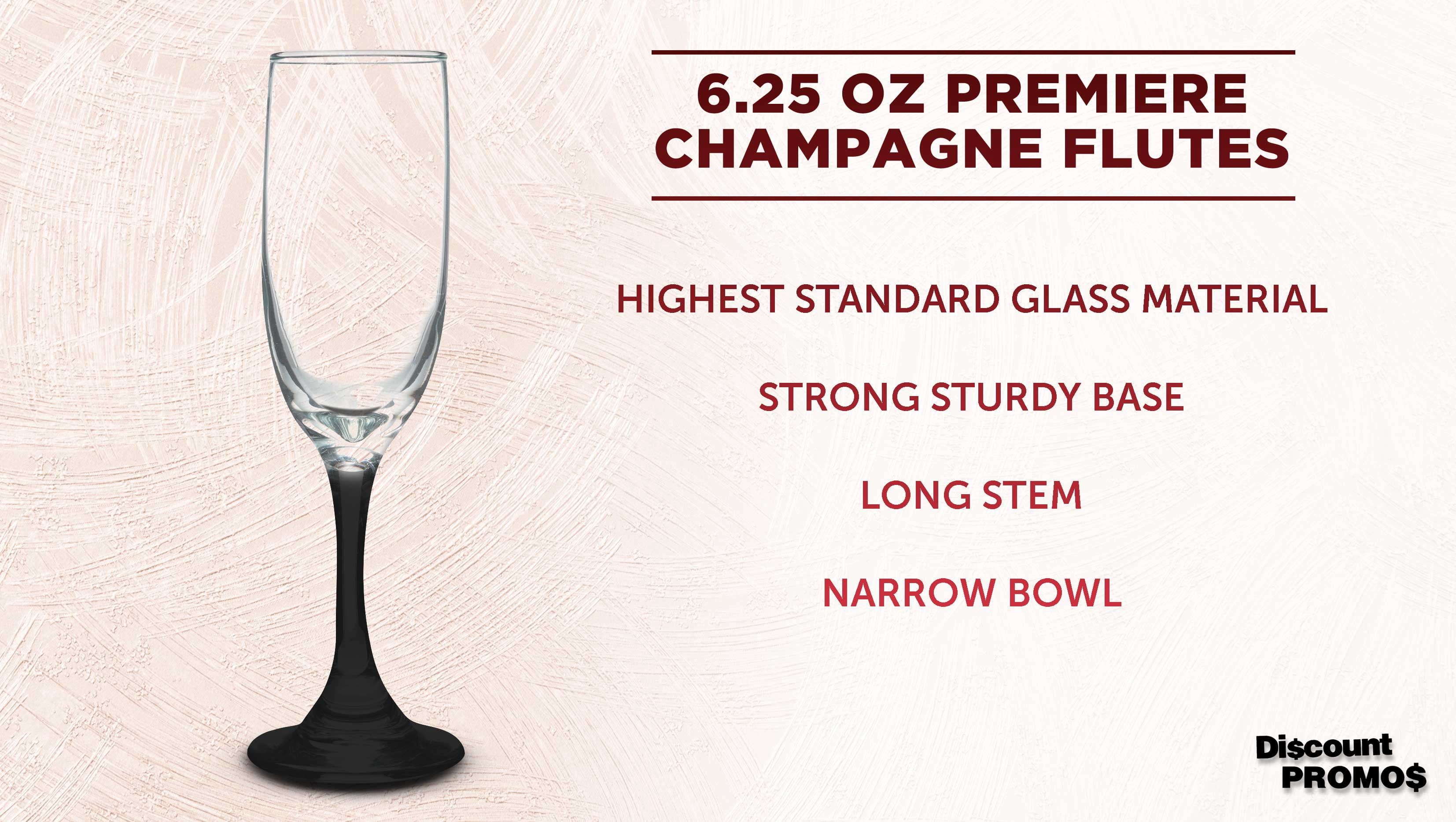 Champagne Flute 6.25 oz Set of 10, Bulk Pack - Great for Cocktails, Weddings, Party Favors - Black