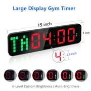 LUCORB Gym Timer Clock, Large Digital Wall Countdown Timer with Remote for Home Workout