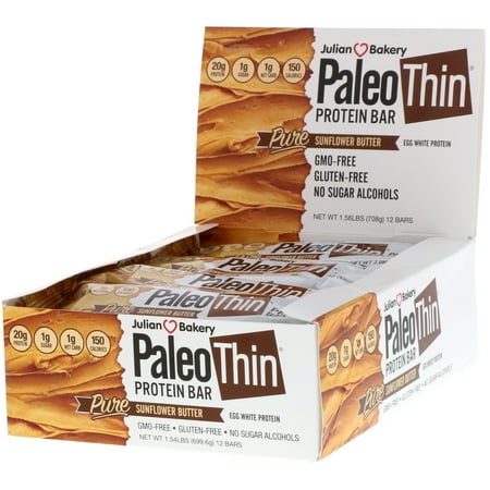 Julian Bakery  Paleo Protein Bar  Pure Sunflower Butter   12 Bars  2 05 oz  58 3 g 
