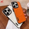 thumbnail image 2 of Business Double Color Leather Magsafe Case for iPhone 12 13 14 15 Pro Max Magnetic Matte Soft Shockproof Cover for iPhone 15Pro, 2 of 5