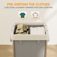 thumbnail image 3 of BGTREND 160L Rolling Laundry Hamper with Removable Bag, Round Steel Frame and Handle, Gray, 3 of 5