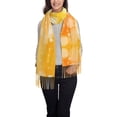 thumbnail image 4 of Foulard à Franges pour Femmes, Châle Long Jaune, Léger et Chaud, 4 of 6