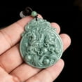 thumbnail image 2 of K-KED Natural Grade A Jade Jadeite Men Women Pendant Zodiac Round Dragon Phoenix Gift-Phoenix, 2 of 7