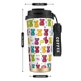 thumbnail image 3 of Stainless Steel Coffee Cup 7.7×2.6×3.5in Tapered Design Nylon Woven Wrist Strap Portable Durable Cup Bottom With Non-Slip Sticker Colorful Gummy Bears Candies Jelly Sweets, 3 of 8