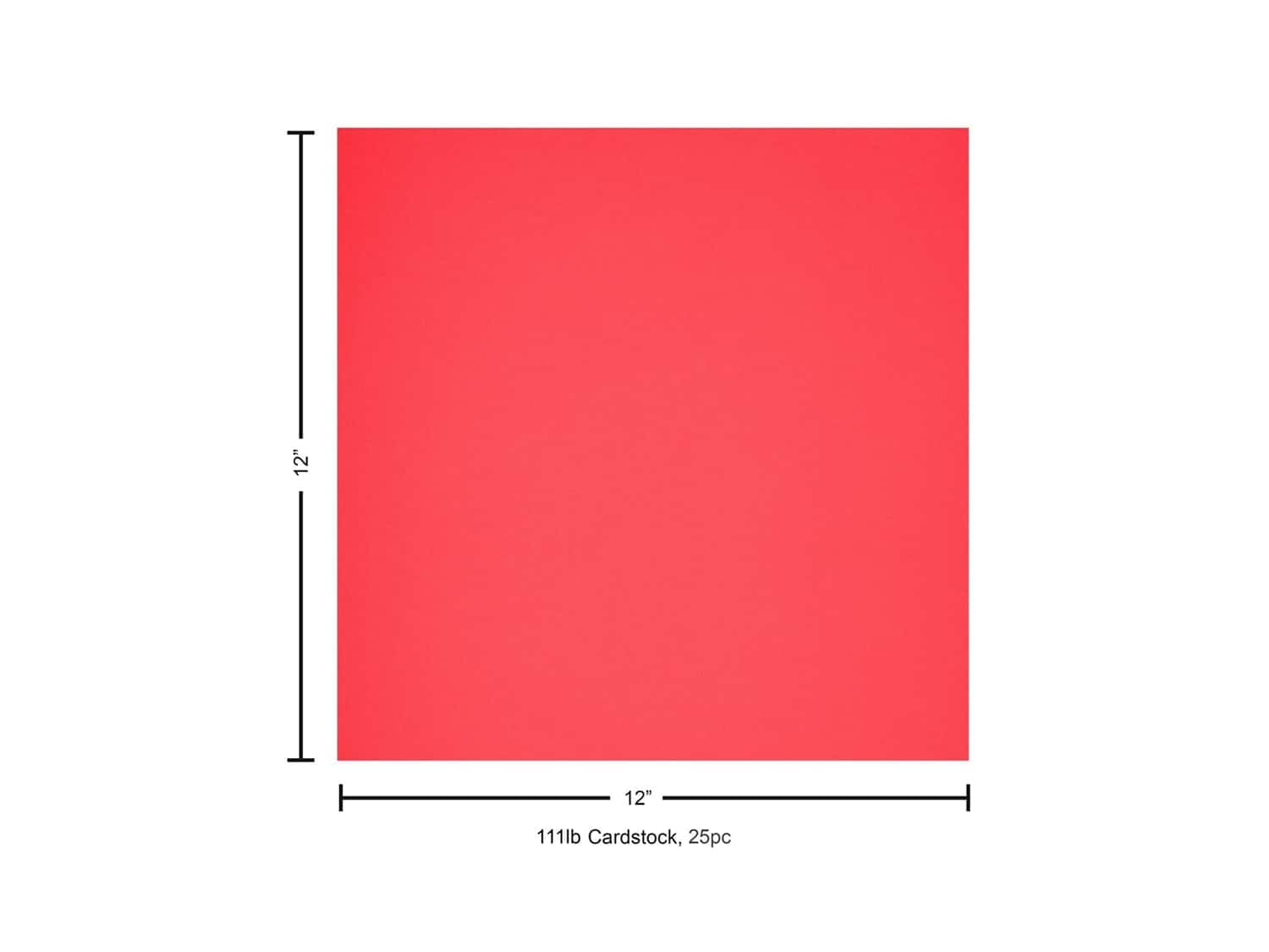 Paper Accents Cardstock 12"x 12" Heavyweight Smooth 111lb 25pc Deep Coral