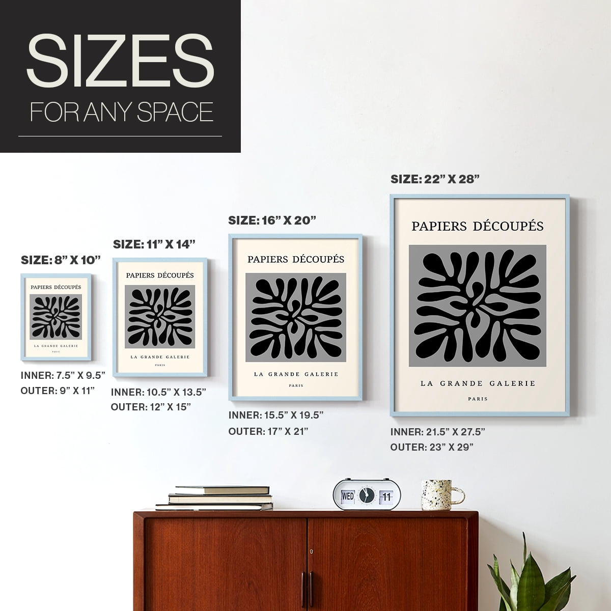 Matisse CCCXCVI in Blue Solid Wood 11 x 14 Framed Print