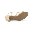 thumbnail image 5 of BLISSFUL STEP Women's Shoes Strappy Slingback Kitten Heel Sandals Beige 6.5, 5 of 8