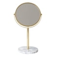 thumbnail image 1 of 1Pc Marble Makeup Mirror for Desktop Girls Golden Cosmetics Mirror, 1 of 8