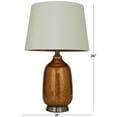thumbnail image 3 of DecMode 26" Gourd Style Base Copper Table Lamp with White Velvet Shade, 3 of 7