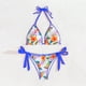 thumbnail image 4 of Trajes de baño Amzcrzy Tankini para mujer, trajes de baño, bikini de dos piezas con tiras estampadas de moda para mujer, traje de baño de tres piezas para vacaciones en la playa, azul, M, 4 of 5