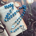 thumbnail image 3 of CIYISON Catholic Rosary Necklace Round Glass Beads Virgin Cross Pendant Necklaces for Women Men Religious Jewelry Baptism Gift, 3 of 5