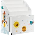 thumbnail image 1 of Librería Infantil, Estantería Infantil para Libros, para Habitación, Sala de Juegos, Escuela, 62.5 x 28 x 60 cm, Ahorro de Espacio, Blanco MGKR72WT, 1 of 17