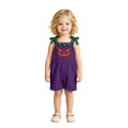 thumbnail image 4 of Shadoumai Halloween Romper Themed Casual Pumpkin Face Dungarees For Girls Romper Jumpsuit, Playful Adjustable Straps Daily Clothes Romper, 4 of 8
