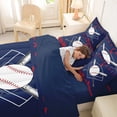 thumbnail image 4 of Erosebridal Cartoon Baseball Bedding Comforter Set 7pcs, Sports Gaming King Bedding Sets, Navy Crimson, 4 of 7
