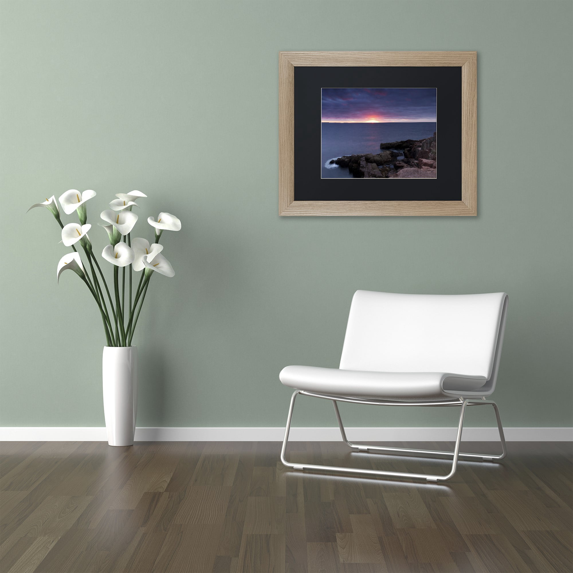 Trademark Fine Art "Stormy Sunup" Canvas Art by Michael Blanchette Photography Black Matte, Birch Frame