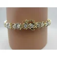 thumbnail image 2 of 7.60 Round Cut White Moissanite Women's Tennis Bracelet 14k Two-Tone Gold Plated, 2 of 4