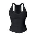 thumbnail image 7 of Tank Tops With Built In Bras Racerback V Neck Sleeveless With Built-in Bra Workout Tops for Women Black L, 7 of 7