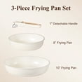 thumbnail image 2 of Carote Ceramic Nonstick Detachable Frying Pans Set, 3 Pieces Non Toxic Cookware Set with Induction, Oven/Dishwasher Safe, Easy for Storage, Cream White, 2 of 9