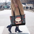 thumbnail image 4 of FORMRS Canvas Laptop Tote Bag for Women with 15.6" Computer Compartments Shoulder Handbag, Blue Christmas Santa, 4 of 7