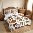 thumbnail image 2 of Erosebridal Pumpkin Bow King Bedding 7pcs,Fall Harvest King Bed in a Bag,Multi White,Reversible, 2 of 6
