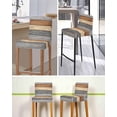 thumbnail image 5 of Farmhouse Haze Blue Brown Bar Stool Covers Set of 6, Vintage Wooden Striped Stretch Washable Bar Chair Covers with Backs, Removable Pub Counter Height Chair Cover for Kitchen Dining Room Cafe, 5 of 7
