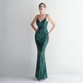 thumbnail image 1 of Posicionamiento flor condole cinturón noche lentejuelas vestido largo banquete delgado vestido de noche elegante, 1 of 6