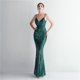 thumbnail image 1 of Posicionamiento flor condole cinturón noche lentejuelas vestido largo banquete delgado vestido de noche elegante, 1 of 6