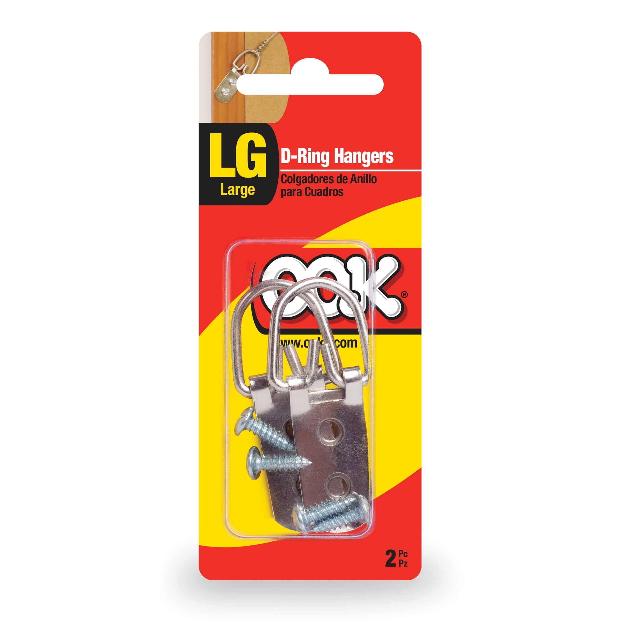 OOK Large DRing Hanger Zinc Finish, Steel, 6 Pack