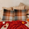 thumbnail image 2 of Fall Pillow Covers 18x18 Set of 2 Autumn Decorative Seamless Plaids Check Throw Pillow Cases Black Orange Brown Cushion Covers Halloween,Farmhouse,Thanksgiving,Home Décor, 2 of 6