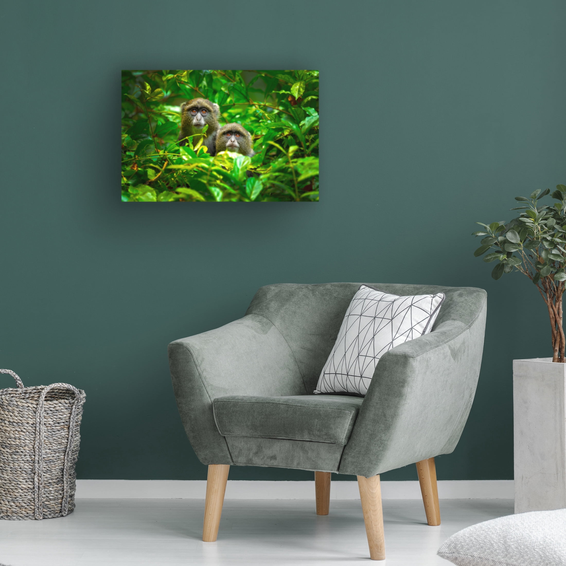 Canvas Wall Art - Milan Zygmunt 'Blue Monkey' Wall Art for Living Room, Bedroom, or Office D?cor by Trademark Fine Art - 24 x 16 Inches
