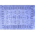 thumbnail image 1 of Ahgly Company Machine Washable Indoor Rectangle Oriental Blue Industrial Area Rugs, 3' x 5', 1 of 4