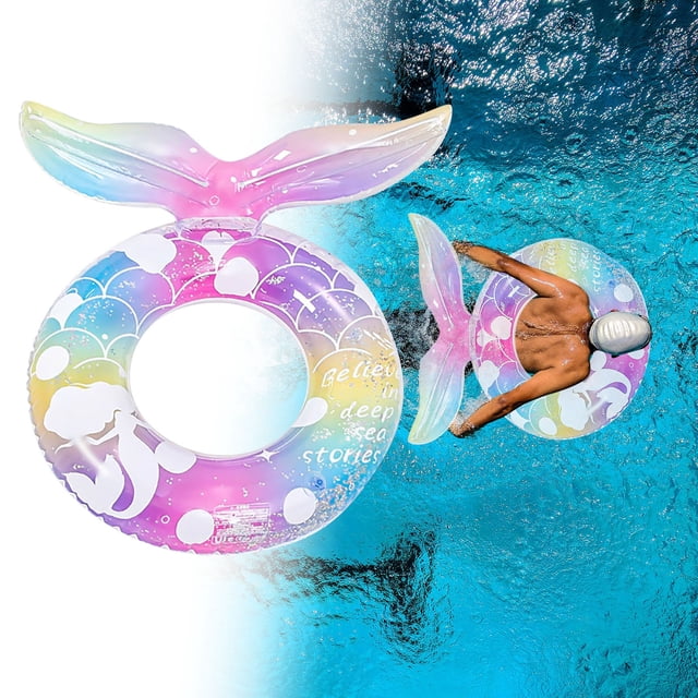 Tail Swimming Rings for Kids - Inflatable Pool Float Swim for Children Lightweight and Portable Swim Accessories for Pool Activities