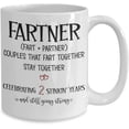 thumbnail image 2 of Fartner 2 Years Mug 2nd Anniversary Ideas for Boyfriend Husband Fiance from Girlfriend Wife Funny Two Yr Together Dating Wedding Fart Jokes 11 or 15oz, 2 of 2