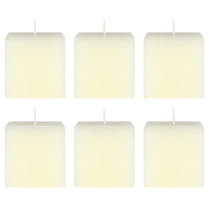 Mega Candles 6 pcs Unscented Ivory Square Pillar Candle, Hand Poured Premium Wax Candles 3 Inch x 3 Inch, Home Décor, Wedding Receptions, Baby Showers, Birthdays, Celebrations, Party Favors & More