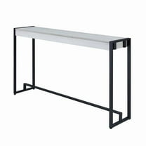 54 in. Distressed Sled Console Table, White & Black