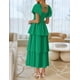 thumbnail image 4 of Vestido midi ZESICA 2025 Summer Boho de manga corta abullonada para mujer, 4 of 9