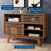 Modway Render Modern Style Particleboard Wood Display Stand in Walnut