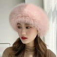 thumbnail image 2 of Russian Hat Faux Fur Hat for Women Winter Fluffy Cold Weather Cap Warm Outdoor Hat, 2 of 6