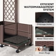 thumbnail image 4 of Outsunny Planter Box with Trellis, Self Watering Raised Garden Bed with Lockable Wheels and Drainage Holes, Brown, 4 of 9
