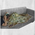 thumbnail image 6 of Watercolor Soft Flannel Fleece Throw Blanket, Vintage World Map Antique Grunge Drawings Mystic Adventure Discovery, Cozy Plush for Indoor and Outdoor Use, 50" x 60", Multicolor, by Ambesonne, 6 of 6