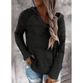 thumbnail image 2 of HOTAPEI Hooded Sweaters for Women Long Sleeve Drawstring Hoodie Crochet Hollow Out Sweater Solid Color Hoodies Lightweight Hooded Sweater, 2 of 4