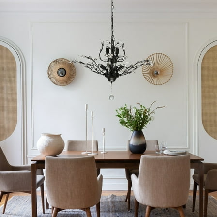 GMizon 30-inch Traditional American Crystal Chandelier, 7-Light Chandelier in Chandelier Flower Shape Bedroom Crystal Chandelier, Dining Room Lighting Fixture (Black)