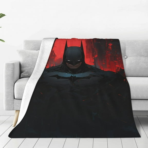 Batman Blanket Cozy Warm Flannel Throw Blanket for Living Room Bedroom Bed Sofa Car, All Seasons Fleece Blankets Gifts for Kids Teens Adults 40"x30"