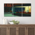 thumbnail image 4 of wall26 Canvas Print Wall Art Set Nighthawks by Edward Hopper Cultural Historic Oil Painting Fine Art Reproduction Scenic Colorful for Living Room, Bedroom, Office - 24"x36" x 3 Panels, 4 of 7