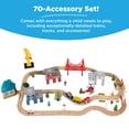 thumbnail image 3 of Best Choice Products Kids 70-Piece Train Table, Large Multipurpose Wooden Playset w/ Reversible Table Top - Walnut, 3 of 7